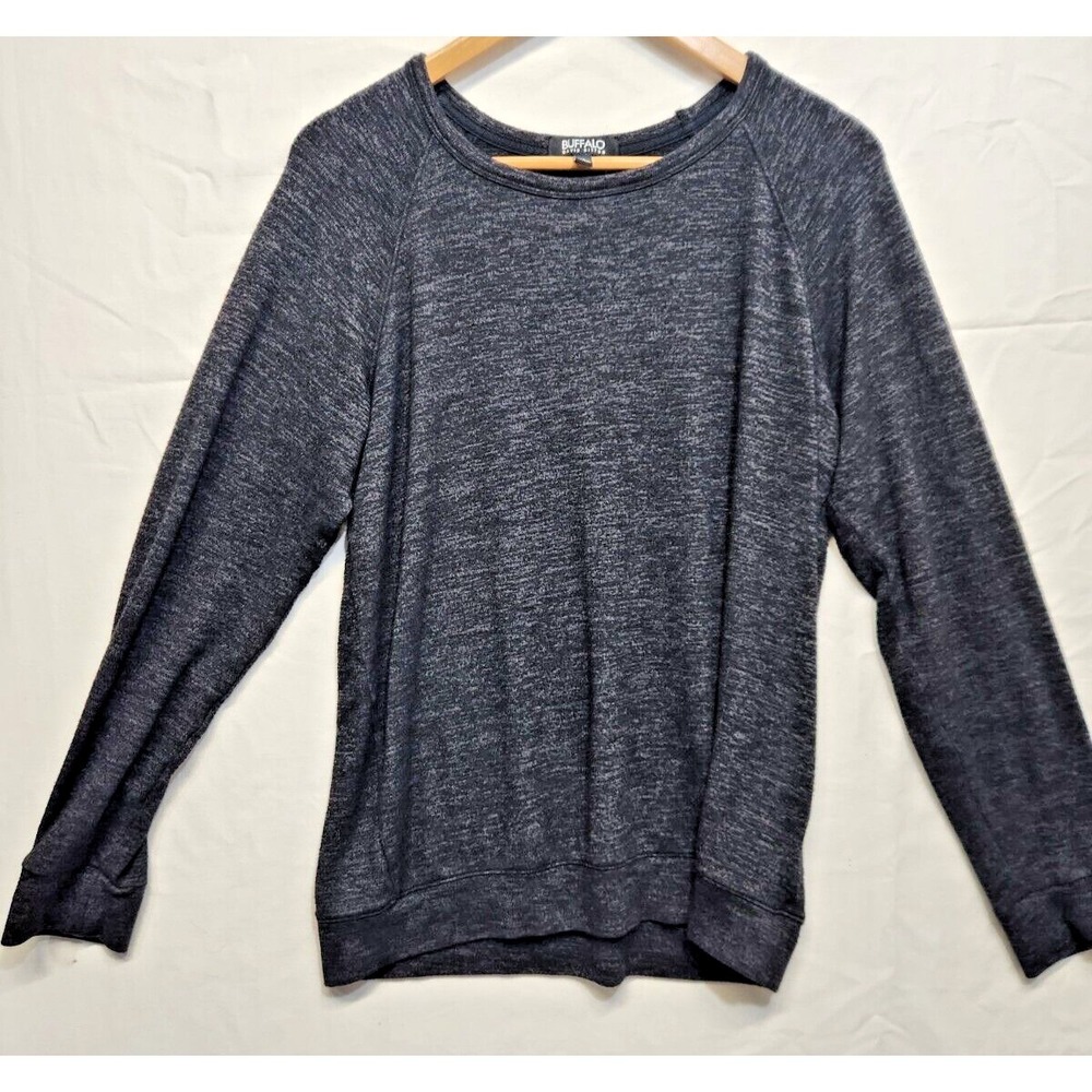 Buffalo David Bitton Mens Black Round Neck‎ Long Sleeve Knit Sweater Size M